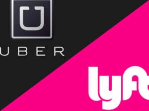 UberとLyftのロゴ