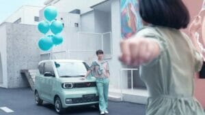 「Wuling HongGuang Mini EV」の広告