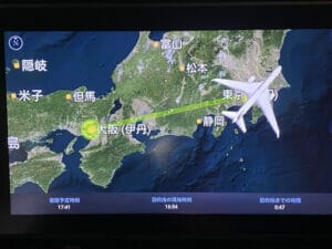 「伊丹→羽田」の飛行マップ